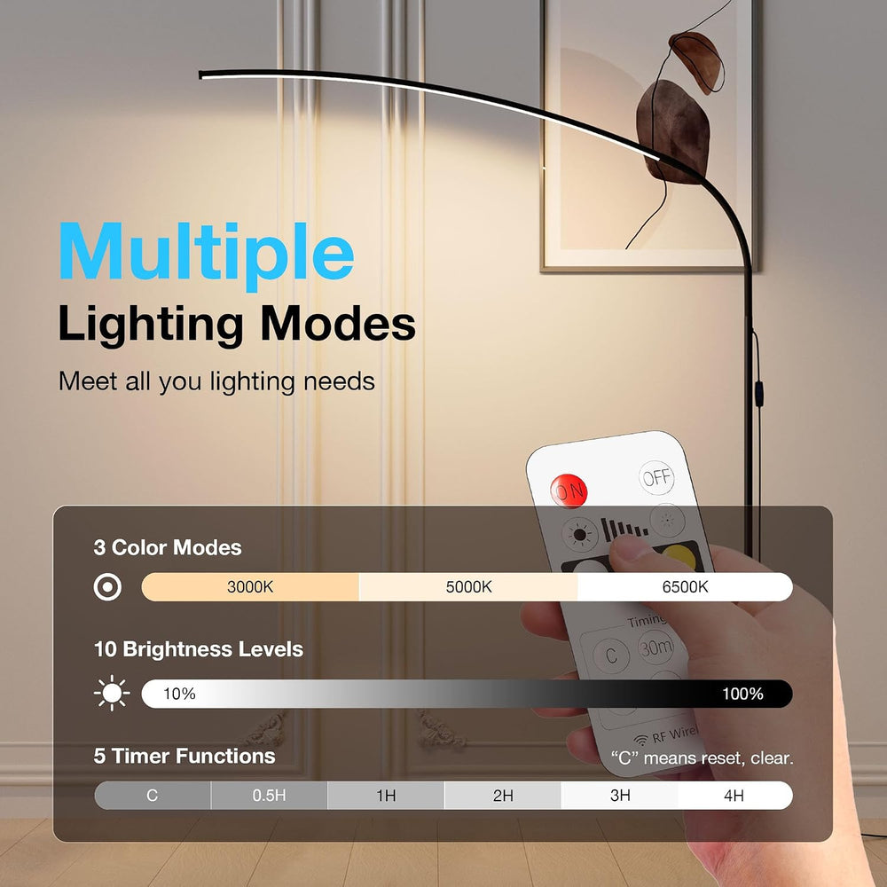 KEINVE Floor Lamp with Remote and Touch Control, 68 Inch Adjustable Standing ...