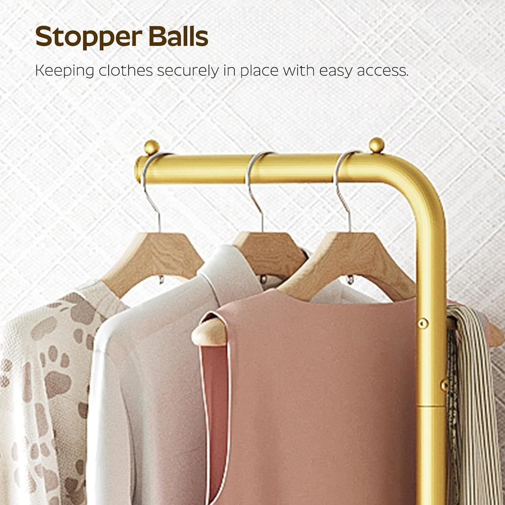 YATINEY L Shaped Glod Coat Rack, Metal Coat Tree, Modern Clothes Rack with 3 ...