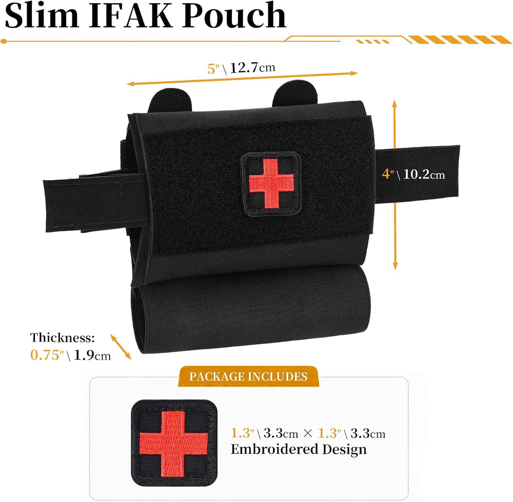 IFAK Pouch for Duty Belt, Micro MOLLE Med Pouch with TQ Holder
