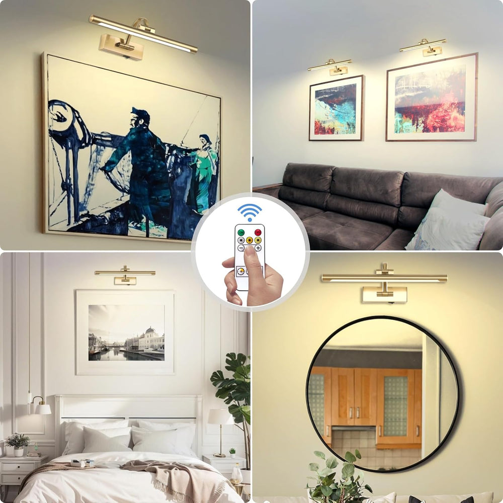 Tassuowell Wireless Picture Lights for Wall Rechargeable, Battery Operated Ar...