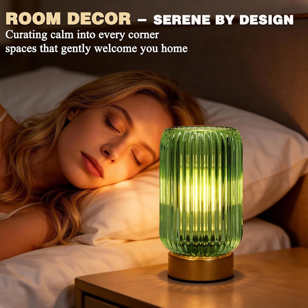 MJ PREMIER Battery Operated Lamp, Small Cordless Lamp with Timer, Green*2