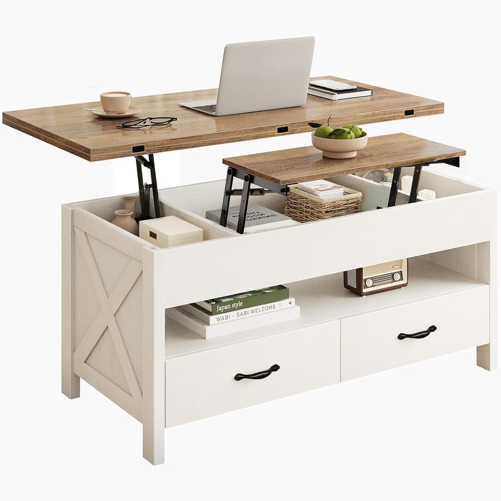 Marsail 40" Lift Top Coffee Table, 4 in 1 Coffee Table with Hidden Compa...