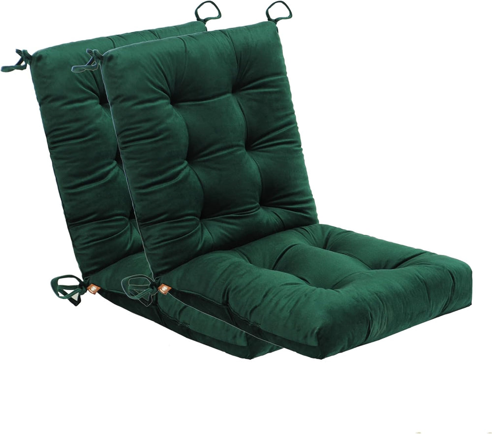Set of 2 Outdoor Dining Chair Cushions, 37x18 inch, Water Repellent, Patio Se...