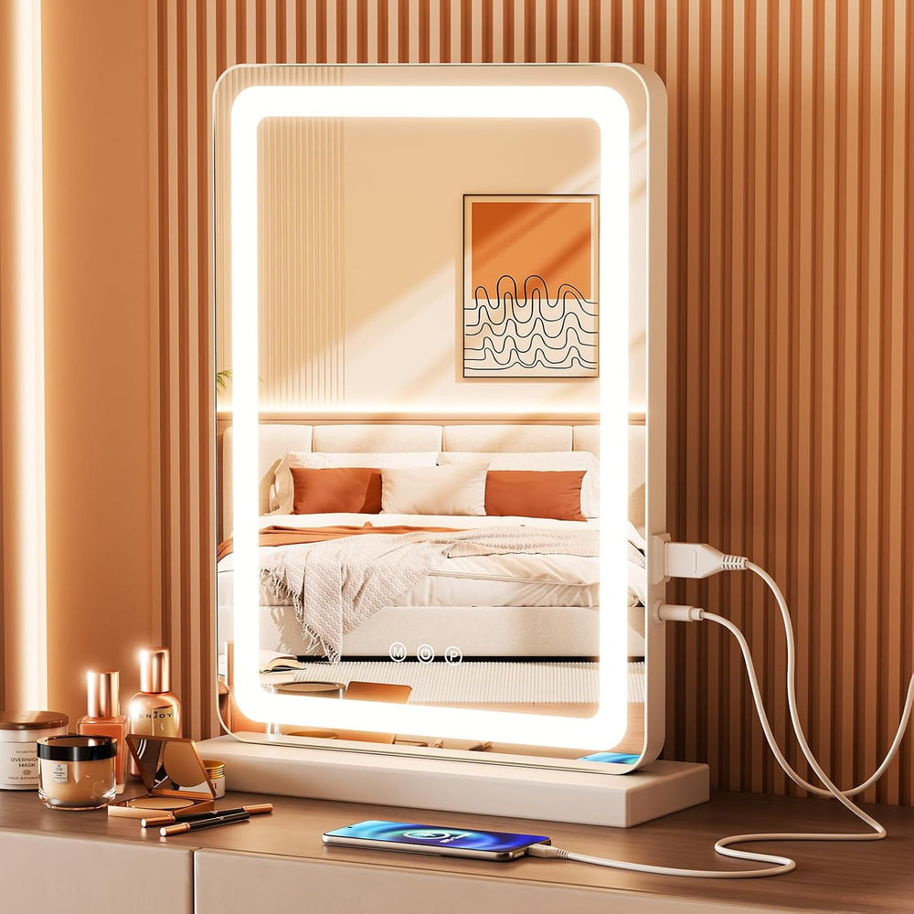 Sweetcrispy 17"x13" LED Mirror with Lights, Compact Lighted Vanity ...