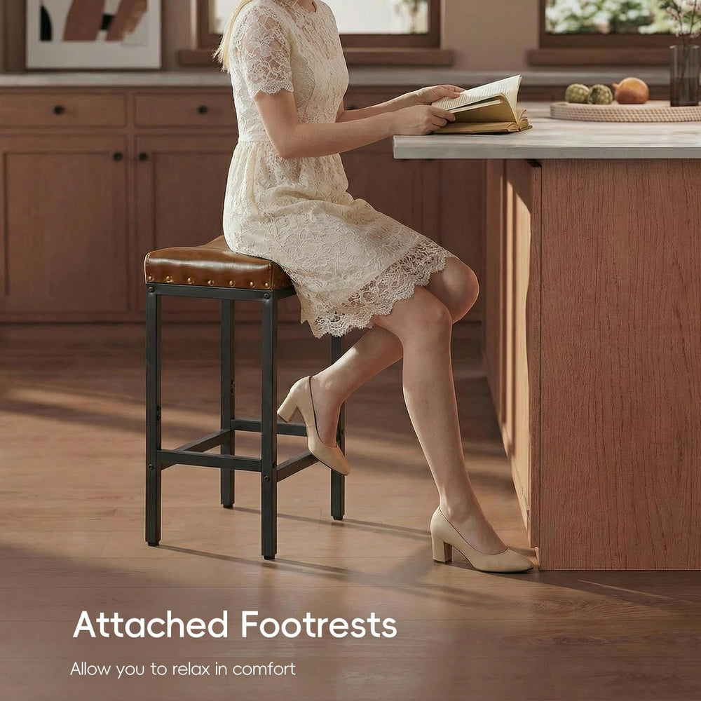 Forteek 30'' Bar Stools Set of 2, Counter Height Barstools with Nailhead