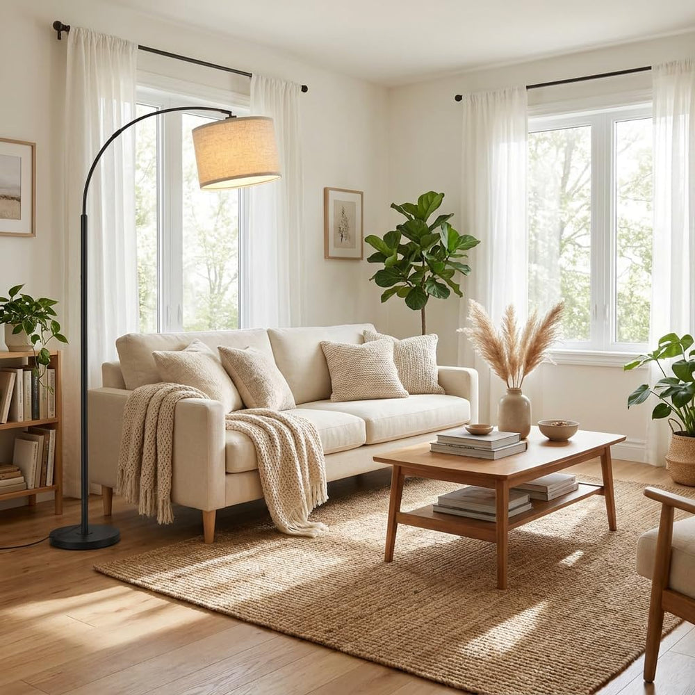 Arc Floor Lamps with Remote Control and Stepless Dimmable Color Temperature a...