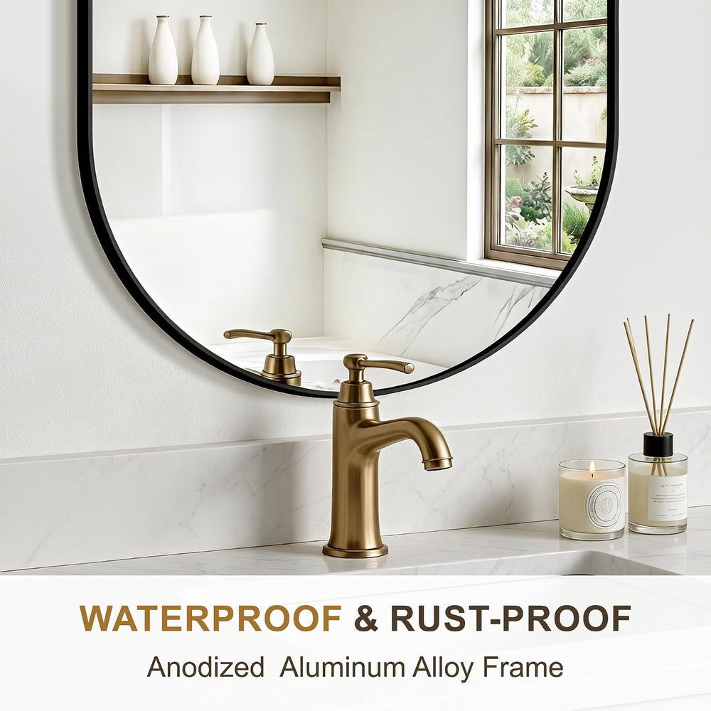 Bathroom Vanity Mirror for Over Sink, 20"x30" Black Oval Large Wall...