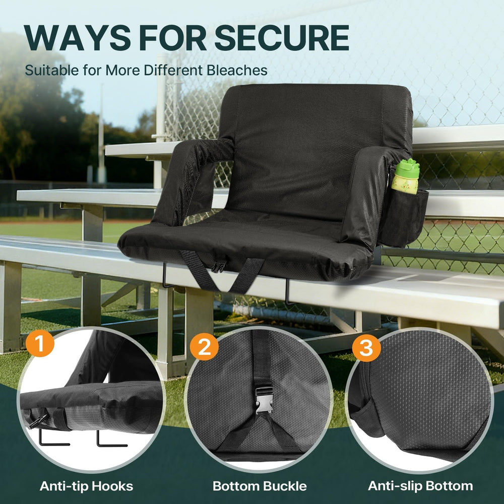 HOPERAN 25in Stadium Seats for Bleachers with Back Support, Extra Wide, 1PC