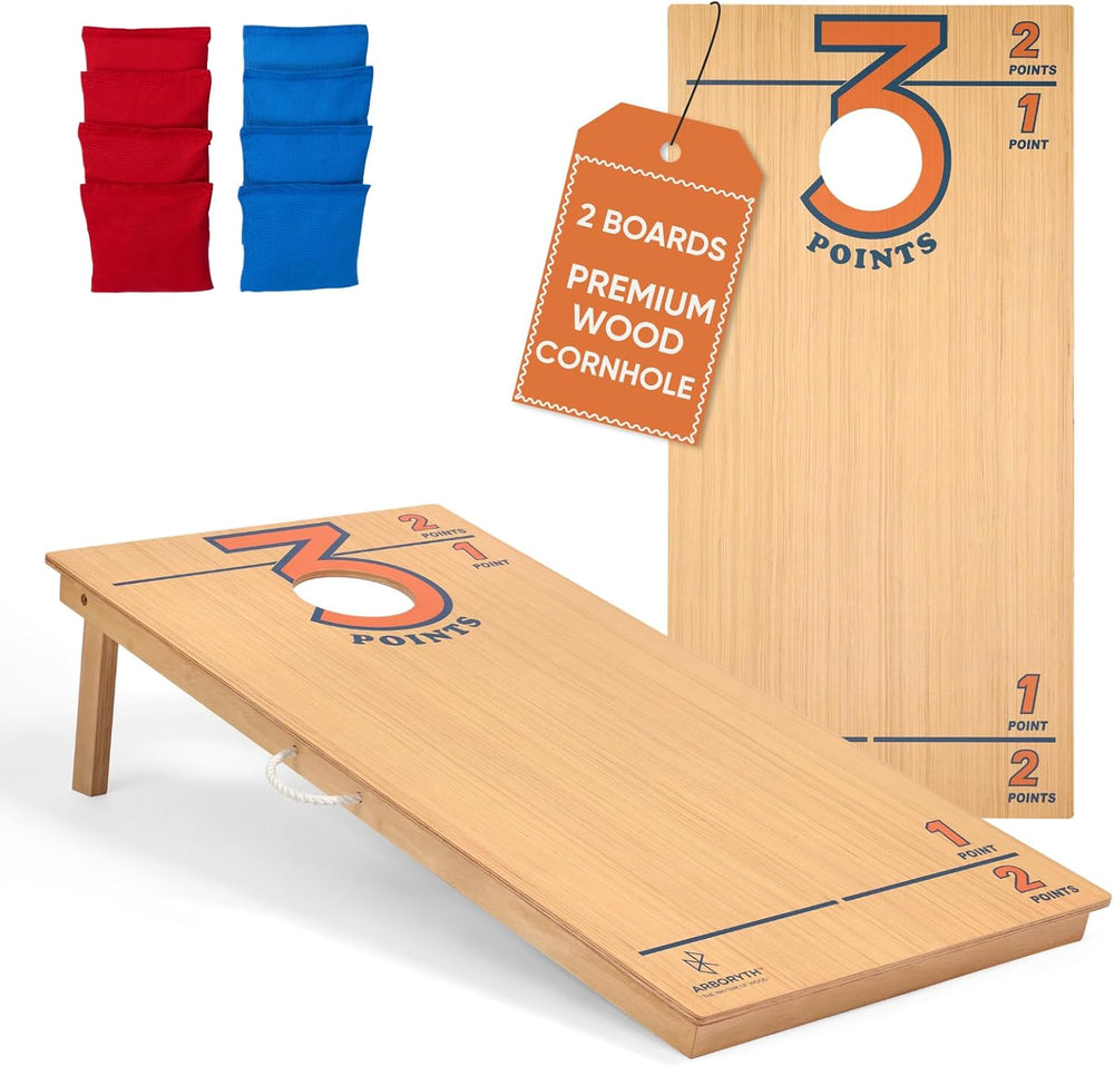 Regulation Cornhole Board Set - Dare to Play at 4x2 ft or 3x2 ft
