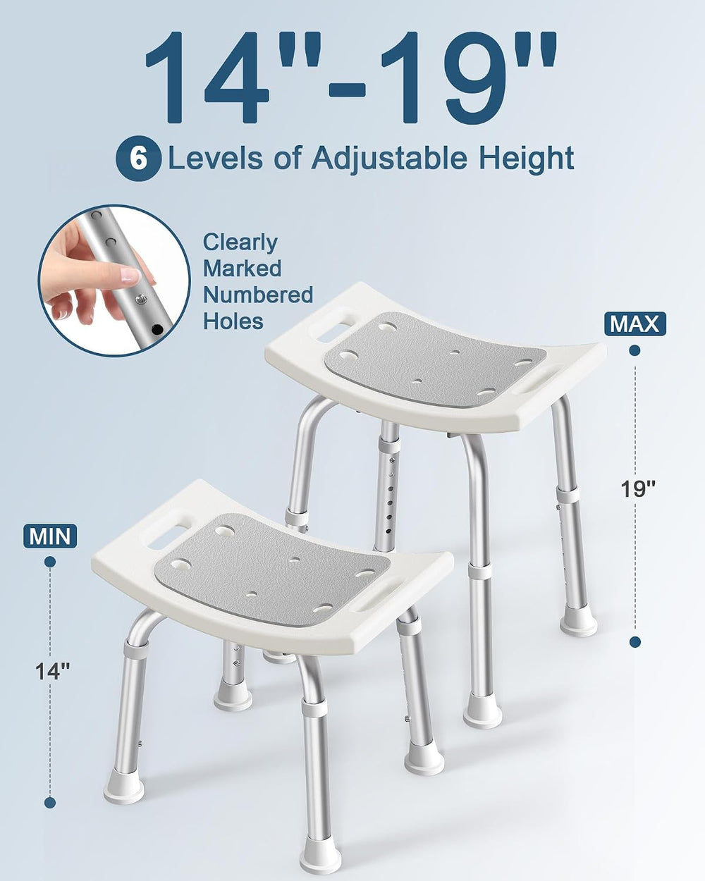 HOMLAND Shower Chair for Inside Shower, Adjustable Height Shower Stool