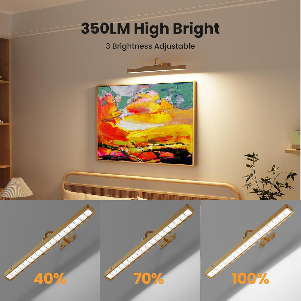 Wireless Picture Light Battery Operated, 16in Picture Light for Wal, 2Pack Re...