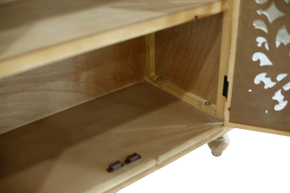 LKTART 60" Farmhouse Sideboard Buffet,Solid Wood Credenza Storage Cabinet