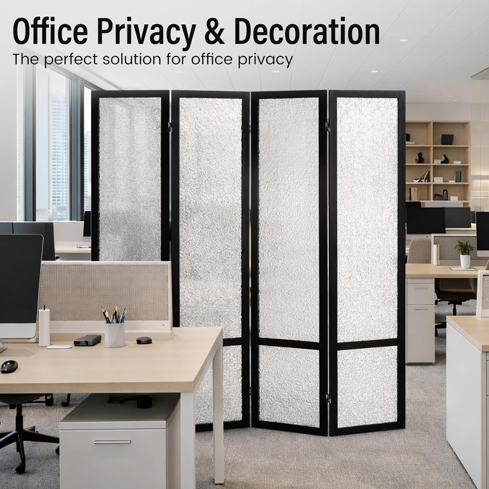Acrylic Room Divider 4 Panel 67" Tall Folding Privacy Screen