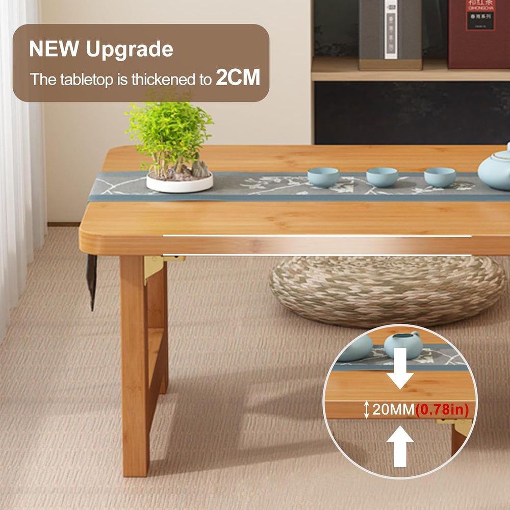 Japanese Floor Sitting Table, Folding Wood Tea Table Chabudai Japanese Coffee...