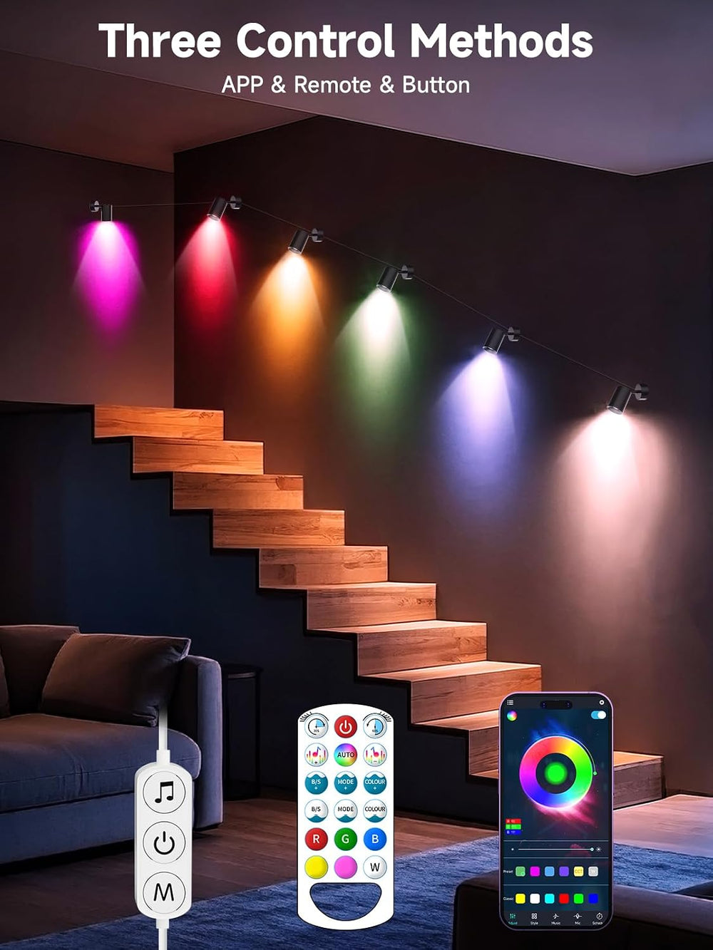 Tyute RGB Spotlight Indoor, Color Changing LED Uplighting Accent Spot Light