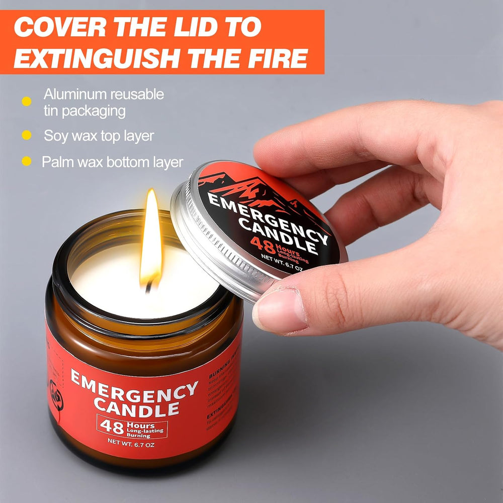 Chuarry 6 Pack Emergency Candles Long Burning 48 Hours Power Outage
