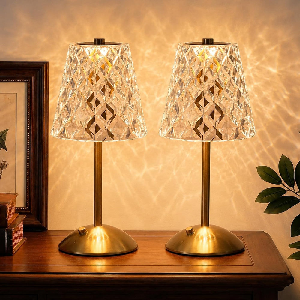 Nusogon 2 Pack Rechargeable Cordless Table Lamp, Touch Control Desk Lamp