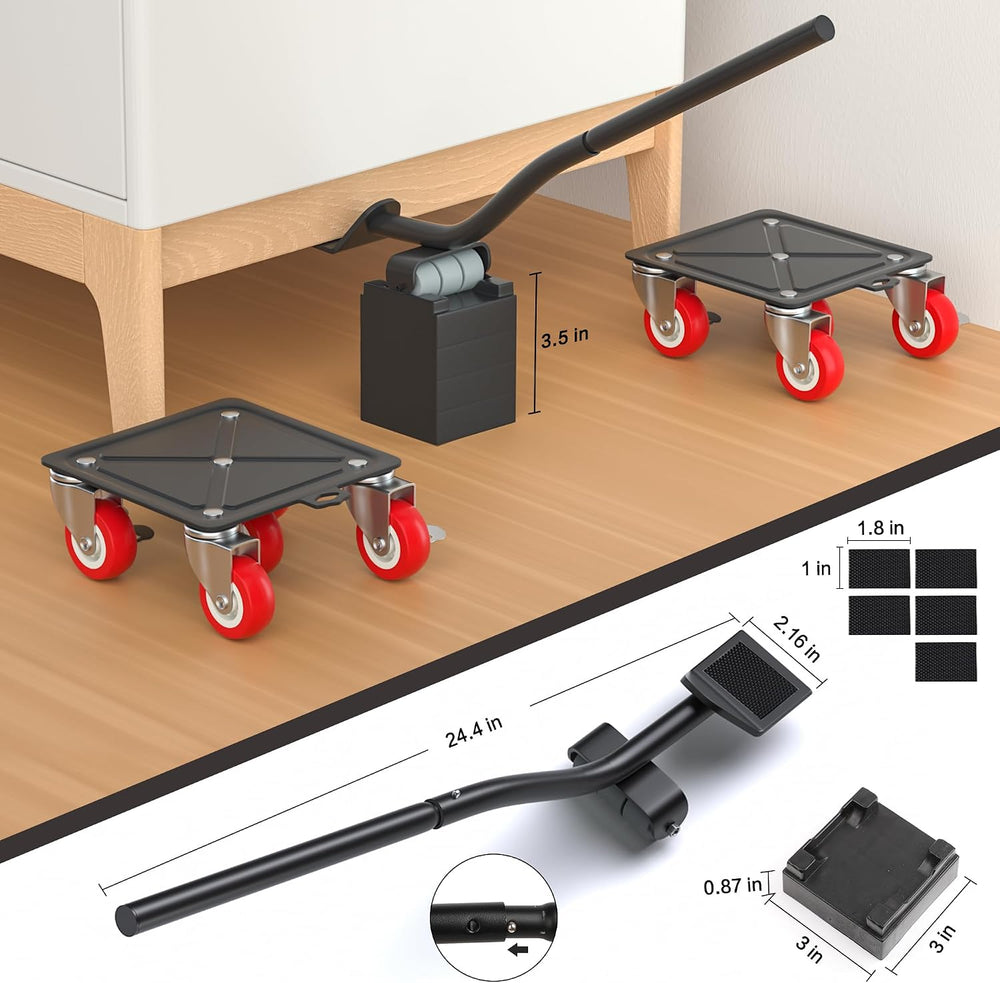 Heavy Duty Furniture Dolly with 5 Wheels, 3300 lbs Load Capacity for Easy Mov...