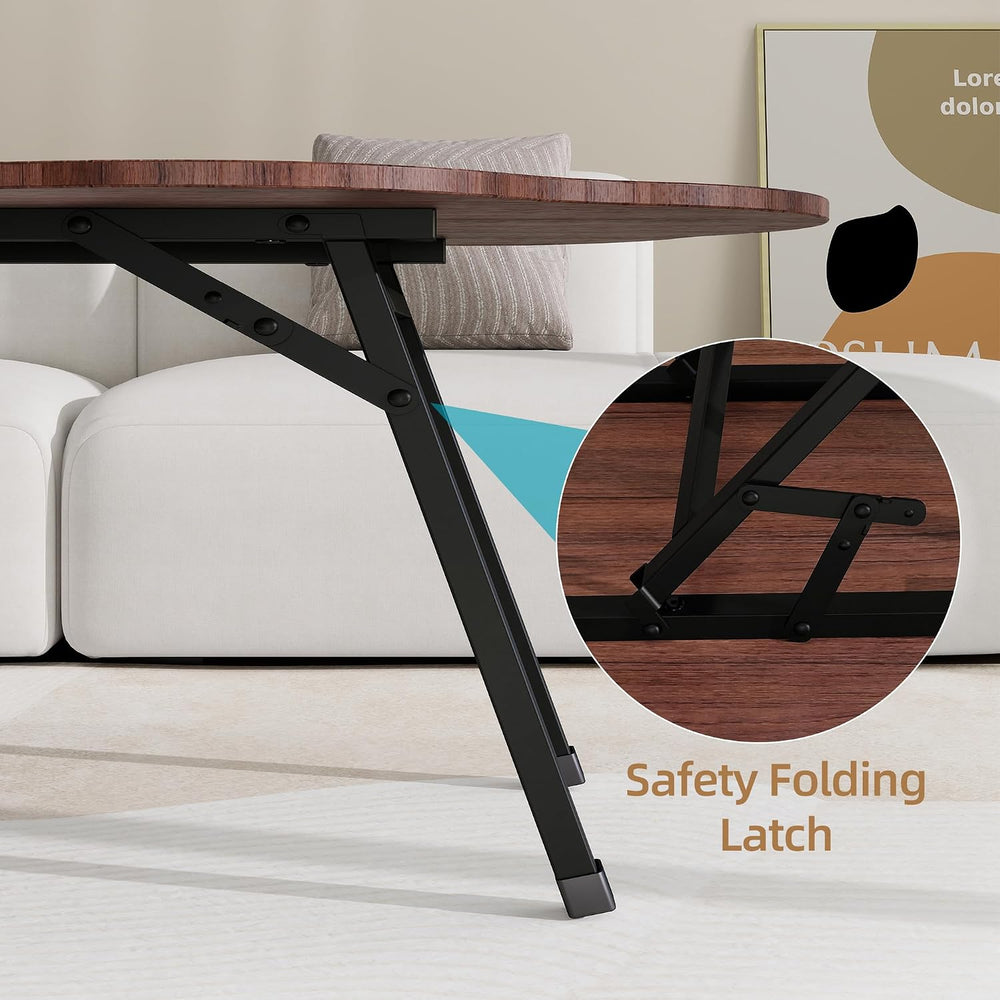 Folding Coffee Table,Cloud Coffee Table for Living Room,Walnut