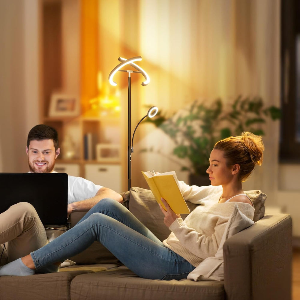 SIBRILLE LED Floor Lamp for Living Room - Modern Standing Lamp with Reading L...