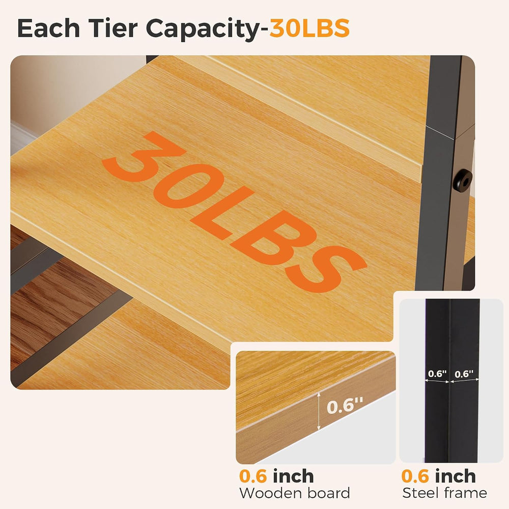 DUMOS 5-Tier Bookshelf, Modern Tall Bookcase Book Shelf Storage Organizer