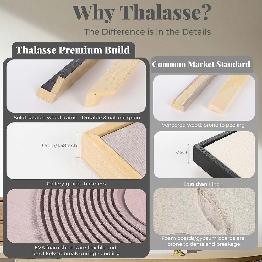 Thalasse Modern Abstract Wall Art Framed 3D Cream Brown 20x30 In