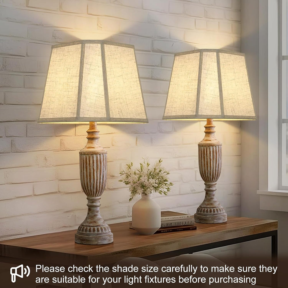 Rectangle Lamp Shades Set of 2, 10.5" x 10"x 13" Medium Cut Co...