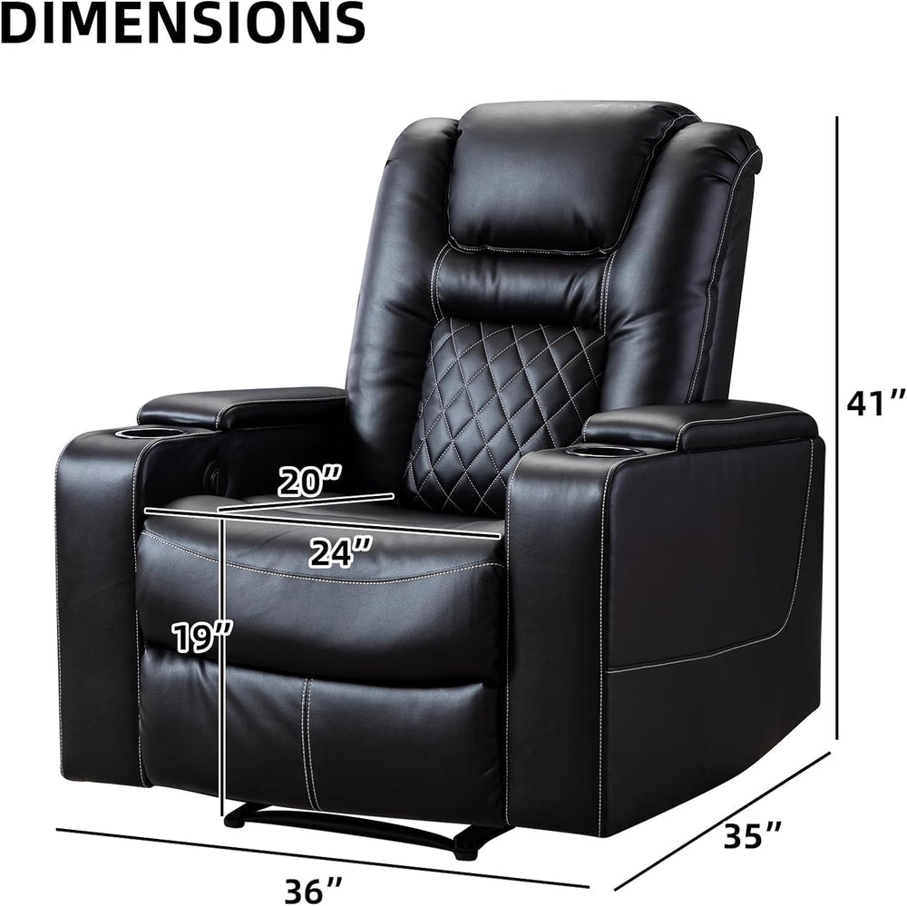 CANMOV Electric Power Recliner Chair Set of 2, Breathable Leather Home Theate...
