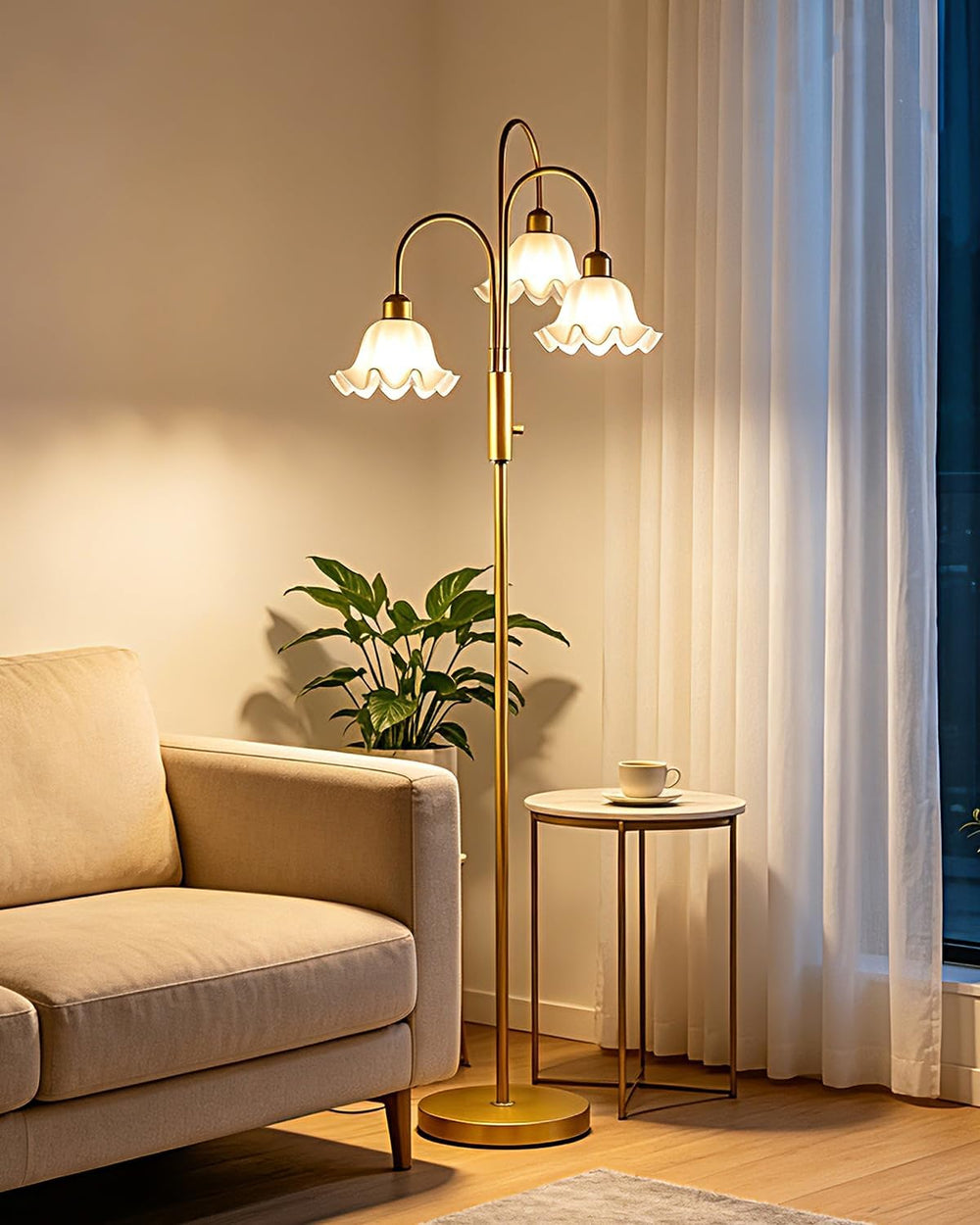 Lightdot Flower Floor Lamp for Living Room 3 Light Tree Floor Lamp