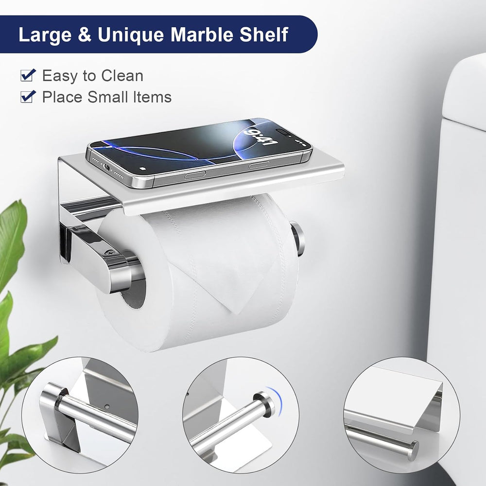 Lairuier Bathroom Hardware Set Polished Chrome Towel Holder Set Wall Mount