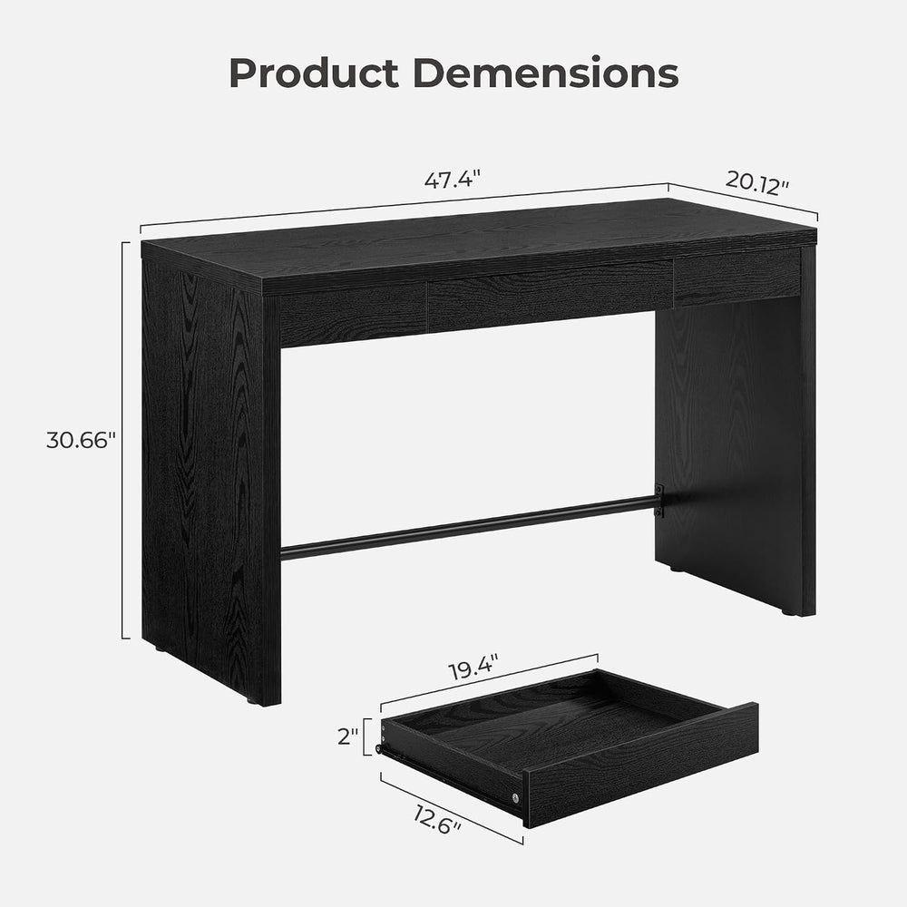 SICOTAS Computer Desk, 47-Inch Home Office Desk Writing Desk with Drawer