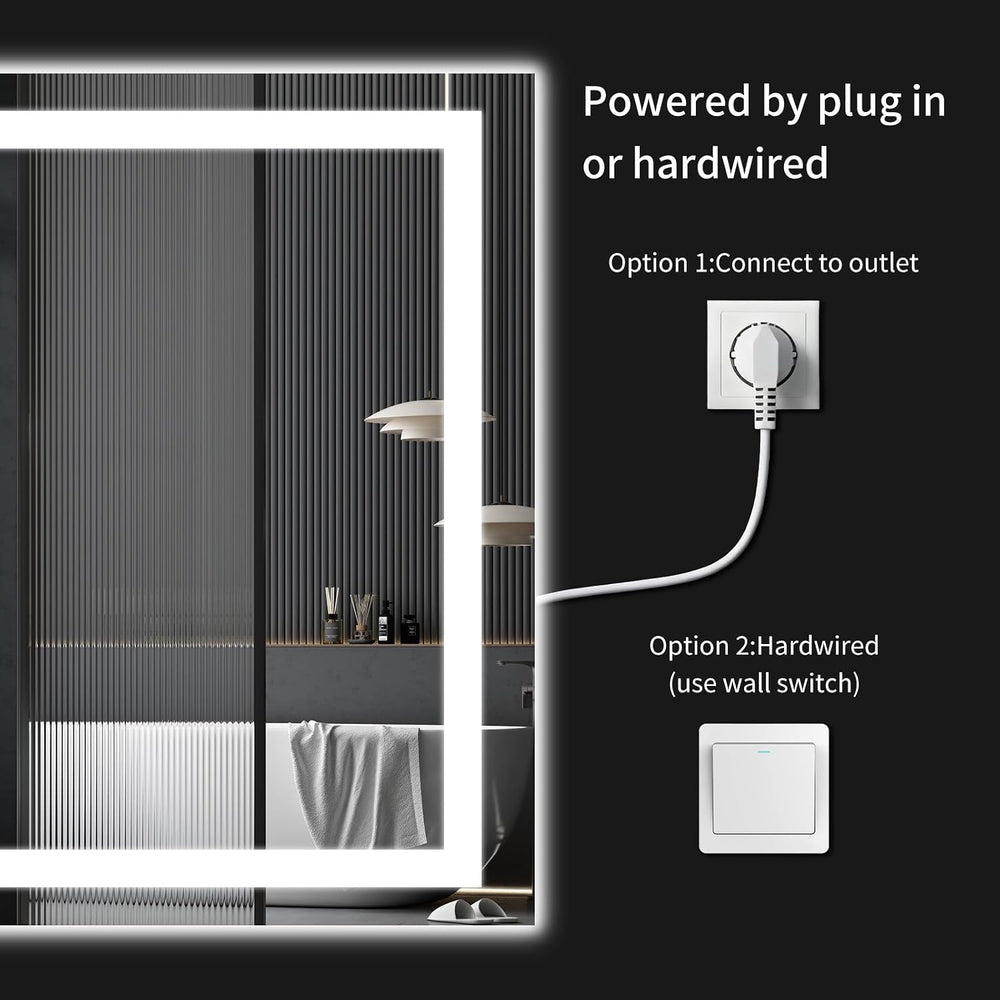 30"x48" LED Bathroom Mirror with Lights | Dimmable，Anti-Fog，Bathroo...