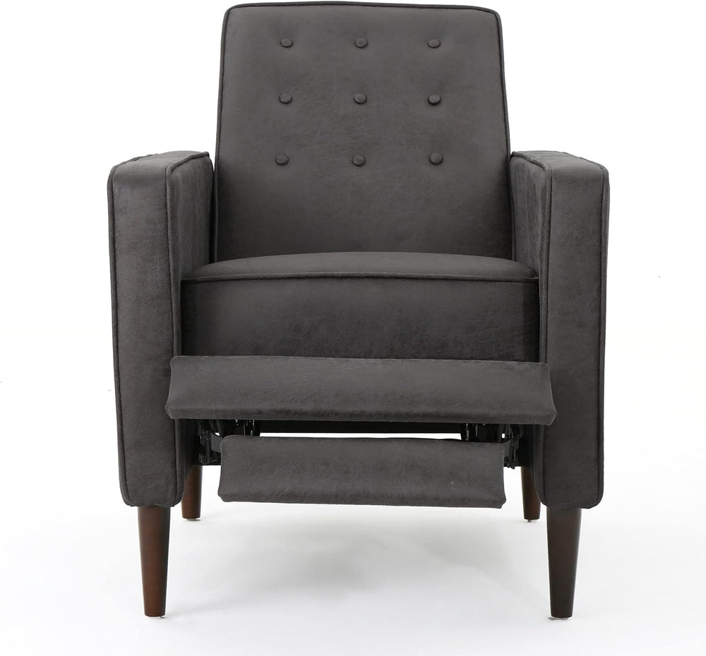 Christopher Knight Home Mervynn Mid-Century Modern Microfiber Recliner, Slate...
