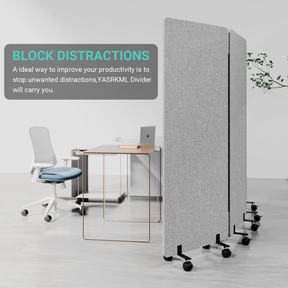 3 Panel Soundproof Room Divider, Portable Acoustic Office Divider