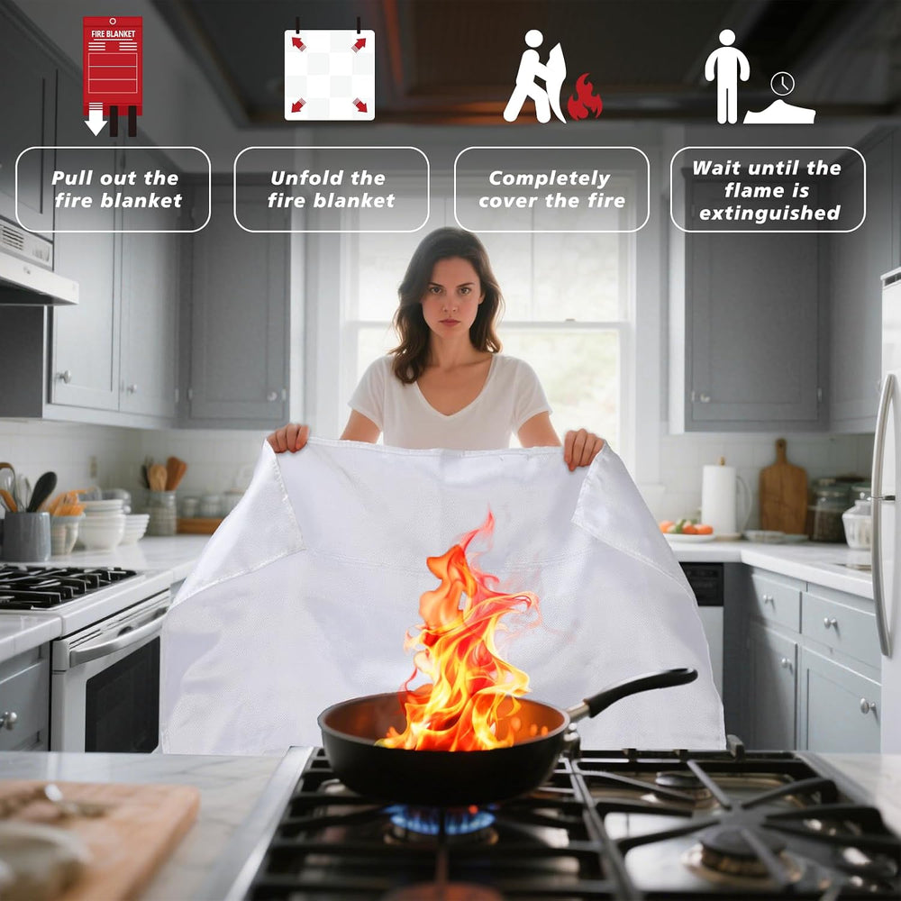 Smilco 40" x 40" Fiberglass Emergency Fire Blanket for Home and Kit...