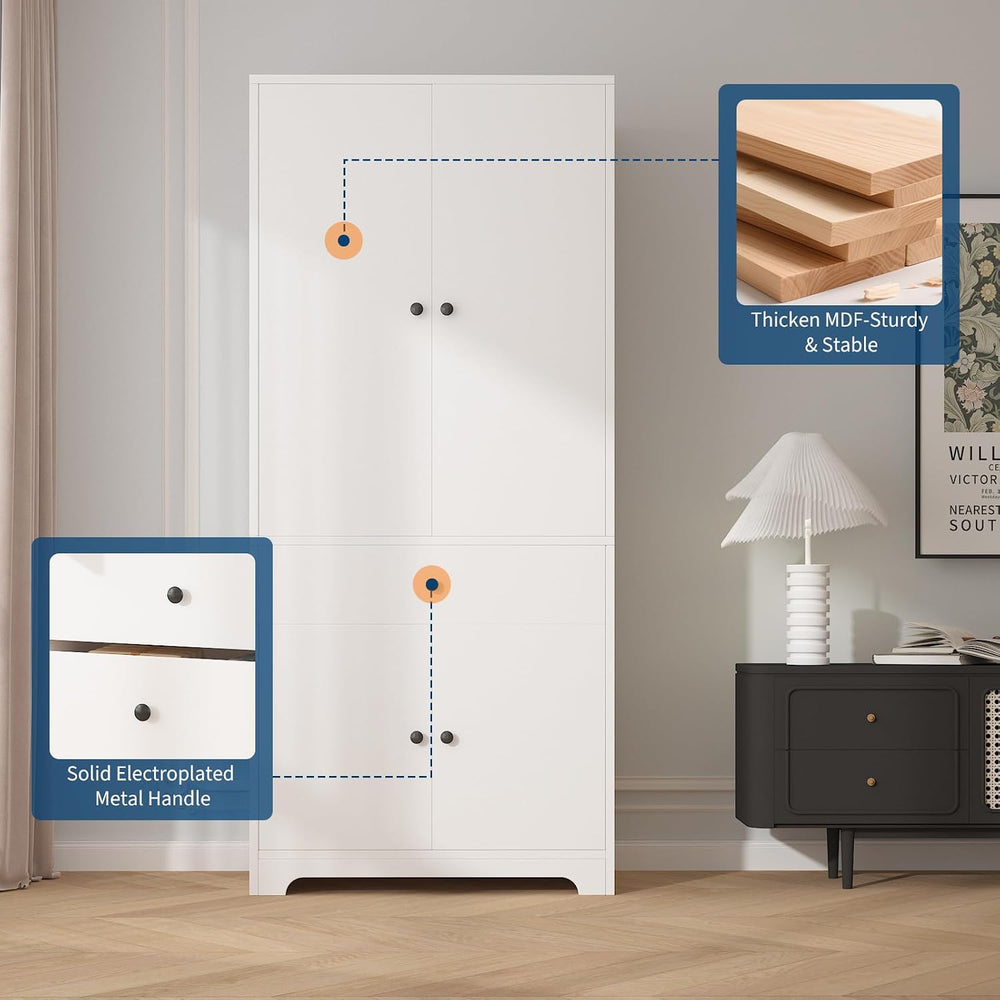 71" Armoire Wardrobe Closet, Bedroom Armoire Clothing Storage Cabinet