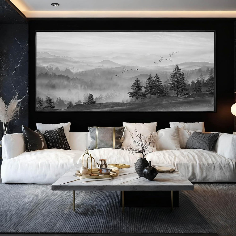 Kureful Tree Wood Wall Decor Mountain Large Wall Art Black Photo Prints 32&qu...
