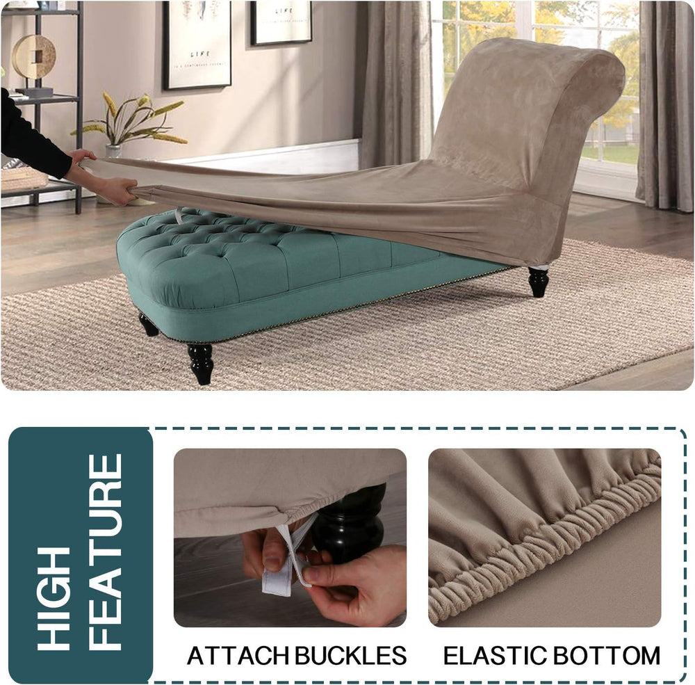 FantasDecor Chaise Lounge Slipcover Velvet Cover Luxury for Living Room Indoo...