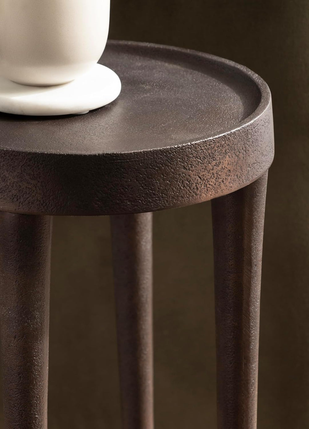 Kate and Laurel Rava Modern Metal Round Drink Table, 10 x 10 x 21, Bronze, Ca...