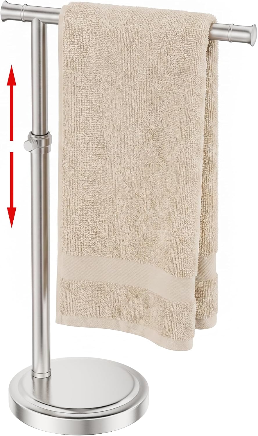 RUMOSE Hand Towel Holder Stand Countertop Towel Rack, Brushed Nickel
