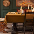 Rectangle Velvet Tablecloth, Waterproof Spillproof Washable Table Cloth, Decorative Farmhouse Table Cover for Dining Kitchen Fall Thanksgiving Halloween Party - 108''x60'', Caramel