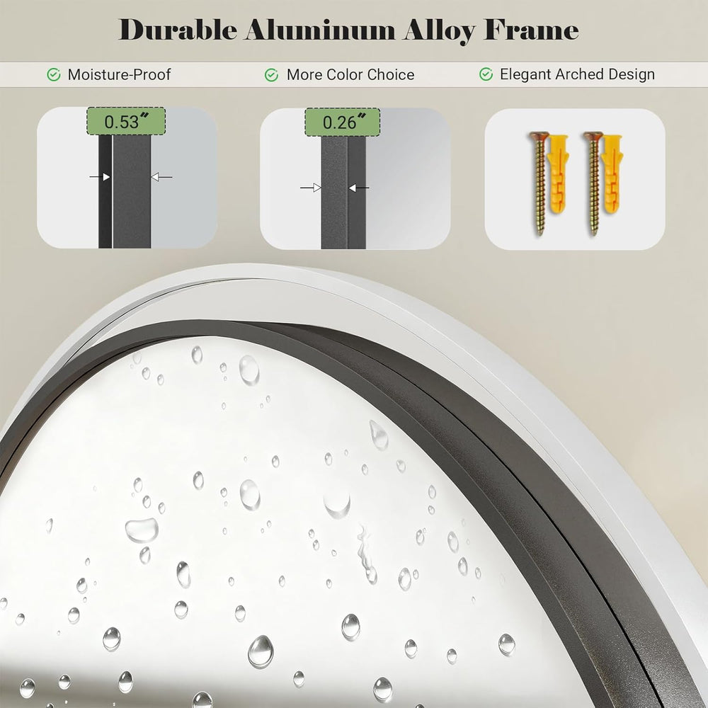 57" x 20" Arched Full Length Mirror - Wall Mounted/Floor Mirror Alu...