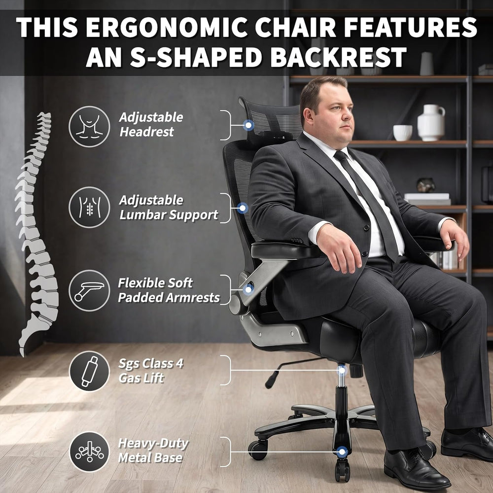 Big and Tall Office Chair, 600lbs Executive Chairs Heavy Duty