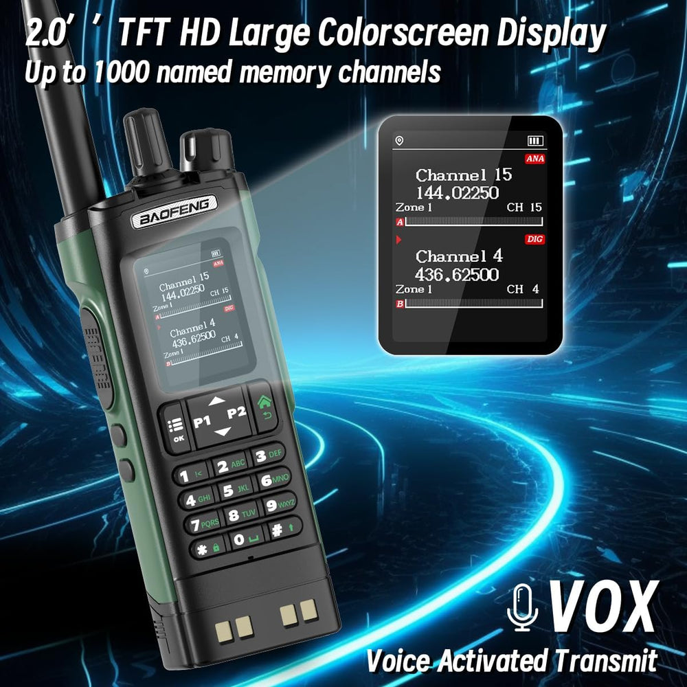 Baofeng Radio DM32 DMR Radio 10W Ham Radio Handheld Rechargeable Walkie Talki...