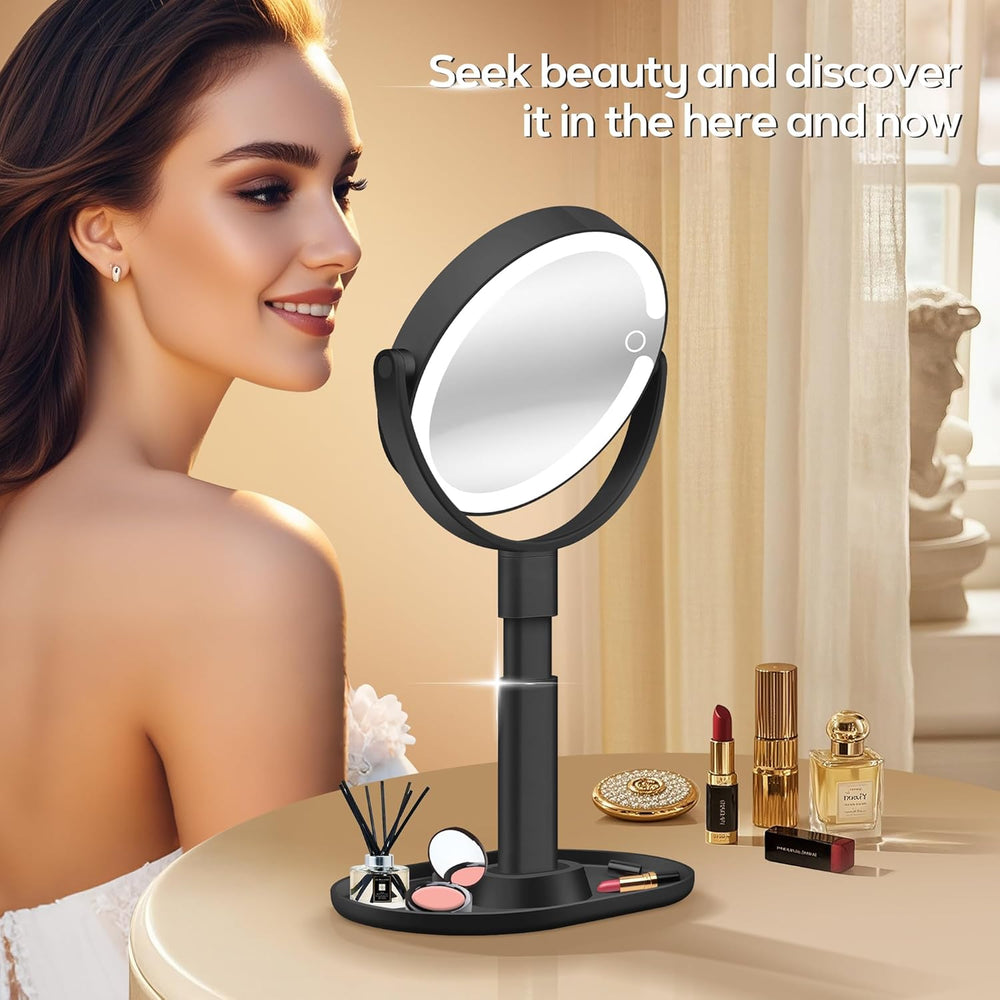 B Beauty Planet Makeup Mirror, Double-Sided Lighted Magnifying Mirror 30X
