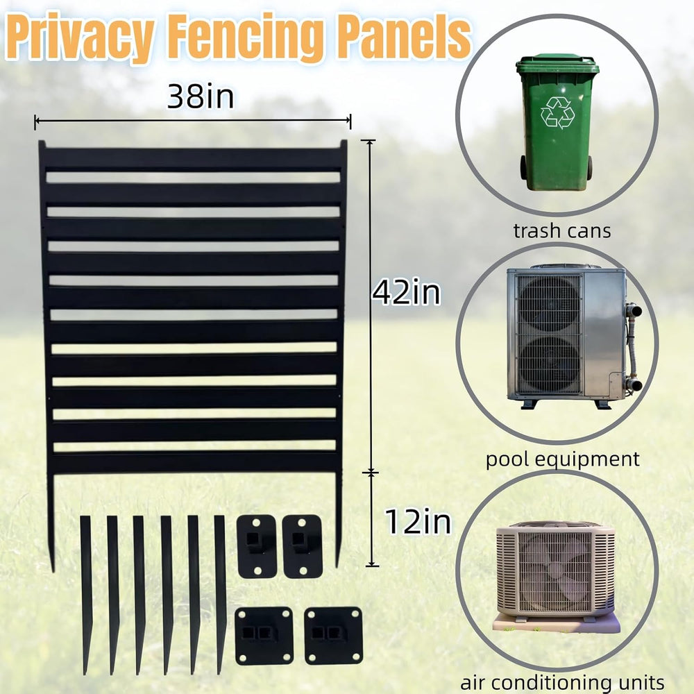 38" W x 42" H (3 Panels) Air Conditioner Fence Screen - Outdoor Enc...