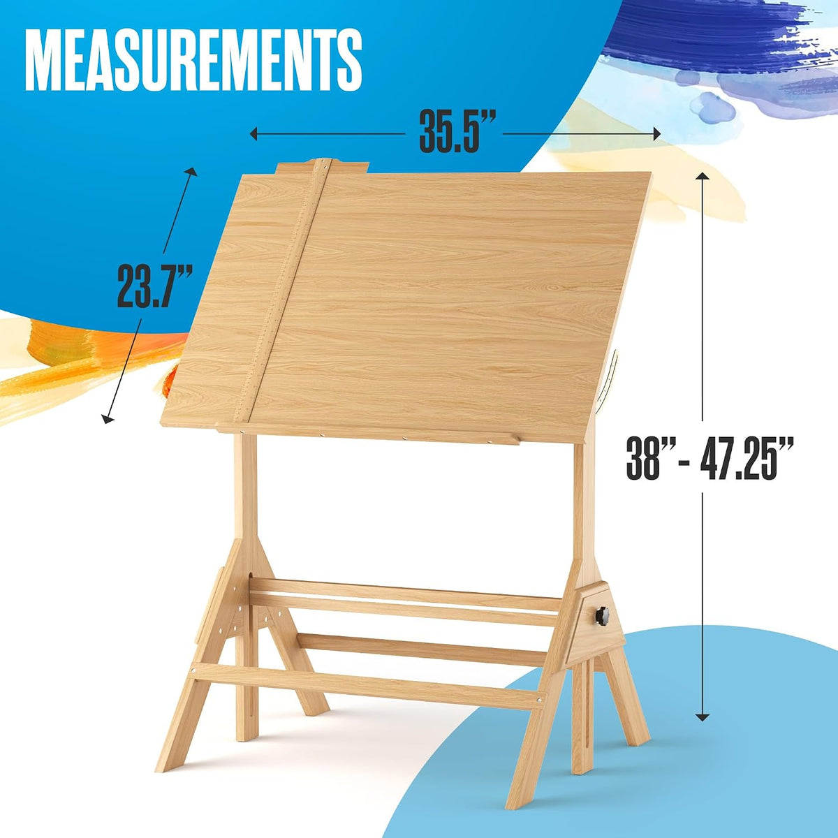portable drafting table, artist table, drafting desk, architect, close-up detail