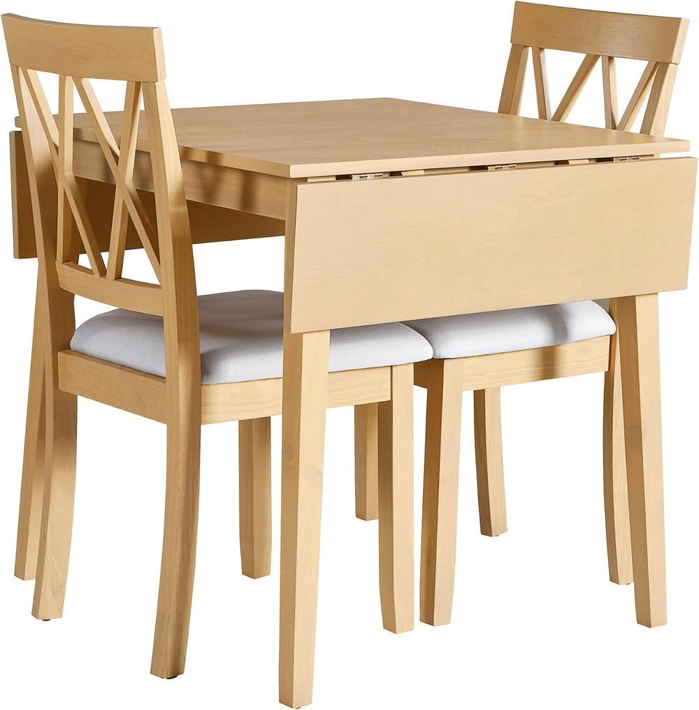 P PURLOVE 3 Piece Kitchen Dining Set, Wood Dining Table Set, Natural