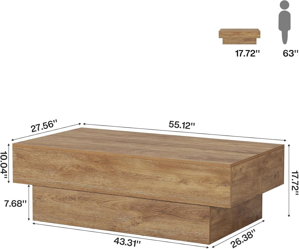 Tribesigns 55" Large Rectangle Coffee Table for Living Room