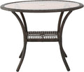 Christopher Knight Home San Pico Wicker Glass Table, Multibrown